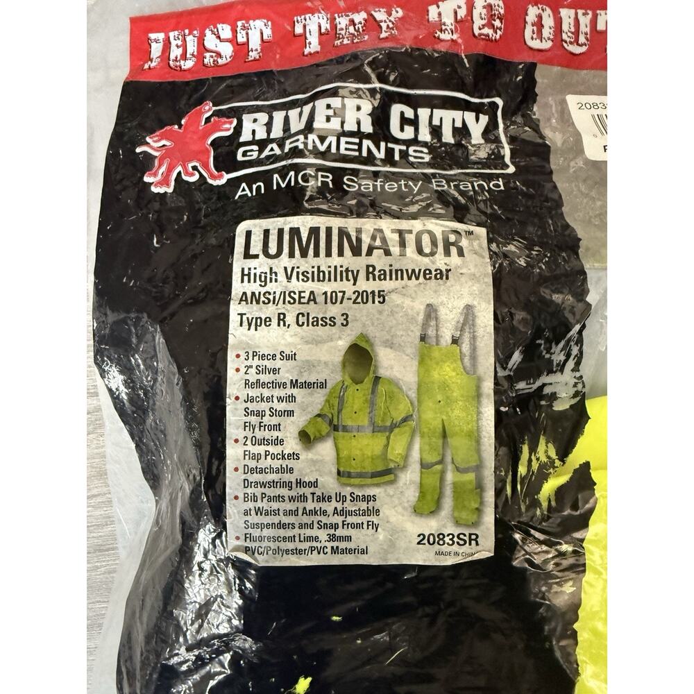 River City Luminator™ Class 3 Rain Suit, Includes Jacket, Bibs, and Hood 2083SR - Picture 2 of 4